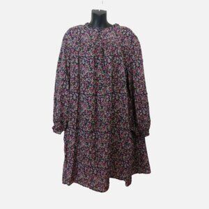 J Crew size 3X Floral Midi Dress Balloon Sleeve Basic Shift